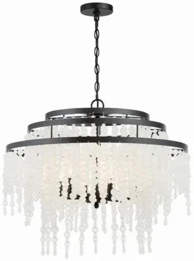 Poppy 6 Light Beaded Chandelier - Crystorama - Black