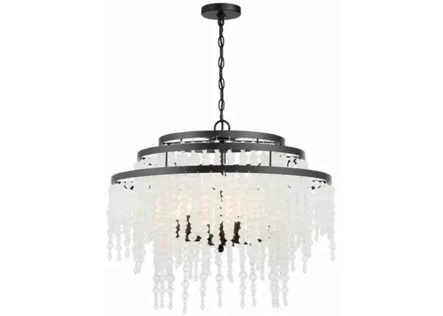 Poppy 6 Light Beaded Chandelier - Crystorama - Black