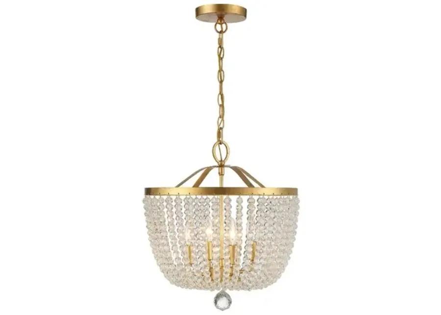 Rylee 4 Light Mini Chandelier - Antique Gold - Crystorama