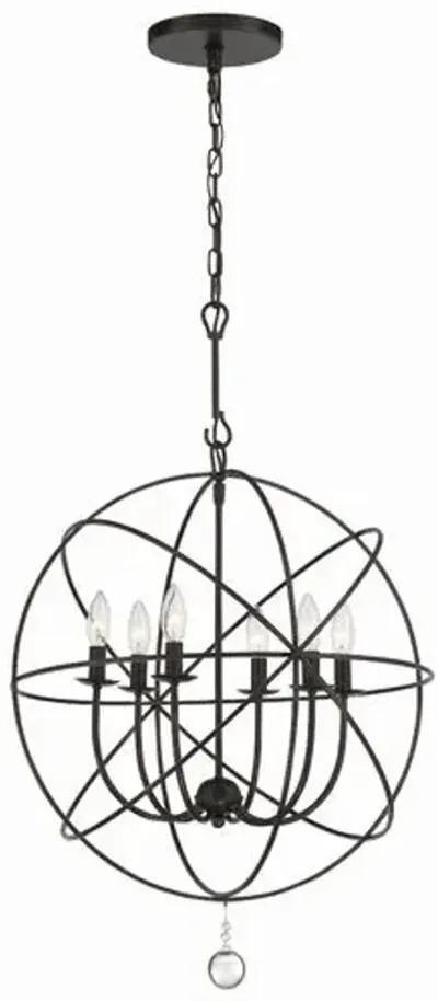 Solaris 6 Light Sphere Chandelier - Crystorama - Brown