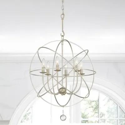 Solaris 6 Light Sphere Chandelier - Crystorama - Silver