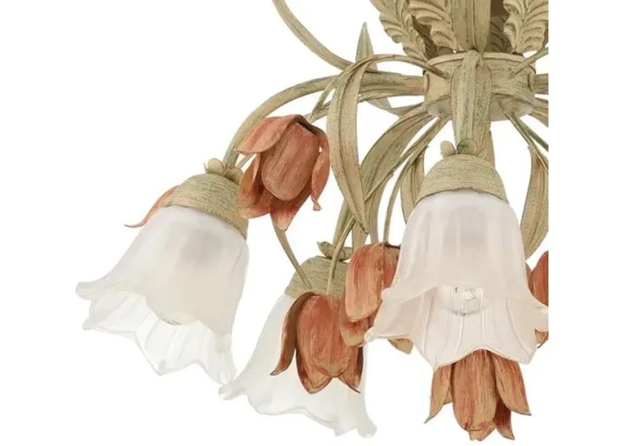 Southport 5 Light Floral Semi Flush Mount - Crystorama - Pink