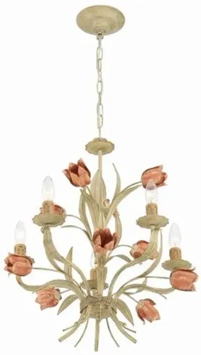 Southport 5 Light Chandelier - Sage Rose - Crystorama - Pink