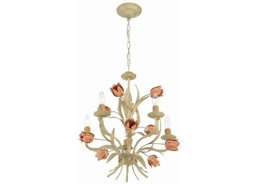 Southport 5 Light Chandelier - Sage Rose - Crystorama - Pink