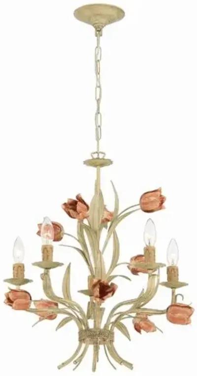 Southport 5 Light Chandelier - Sage Rose - Crystorama - Pink