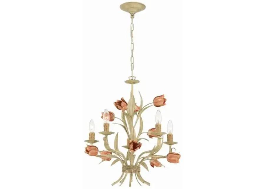 Southport 5 Light Chandelier - Sage Rose - Crystorama - Pink