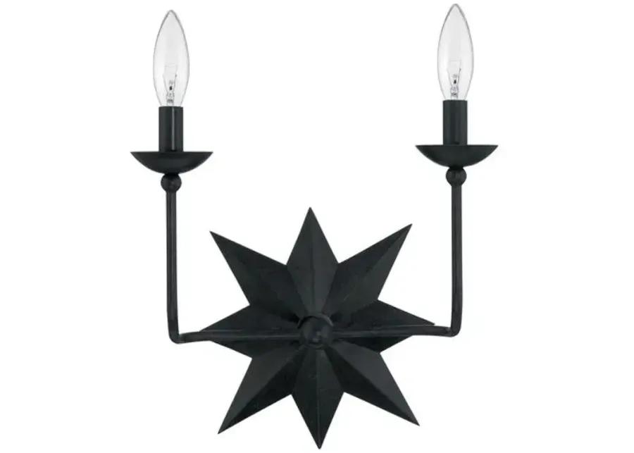 Astro 2 Light Star Wall Sconce - Black - Crystorama