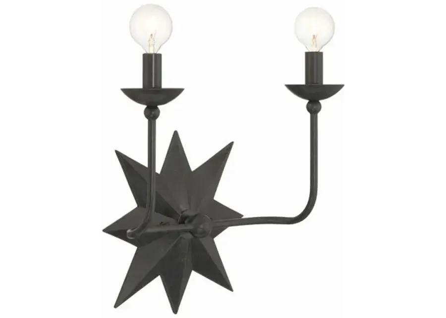 Astro 2 Light Star Wall Sconce - Black - Crystorama