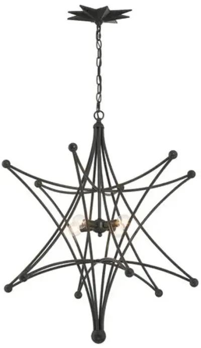 Astro 4 Light Star Chandelier - Black - Crystorama