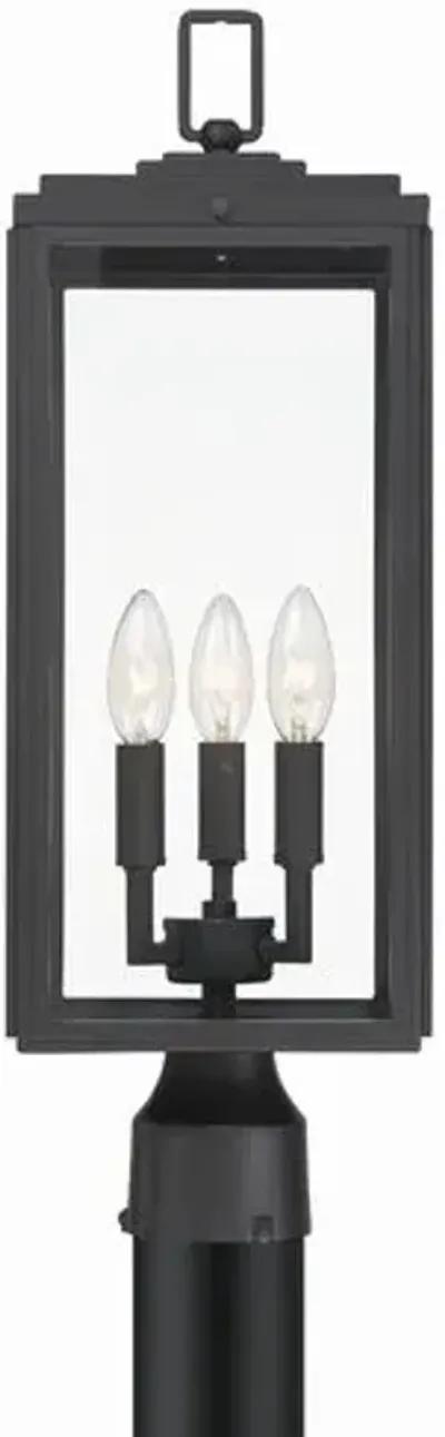 Byron 3-Light Outdoor Post Light - Matte Black - Crystorama