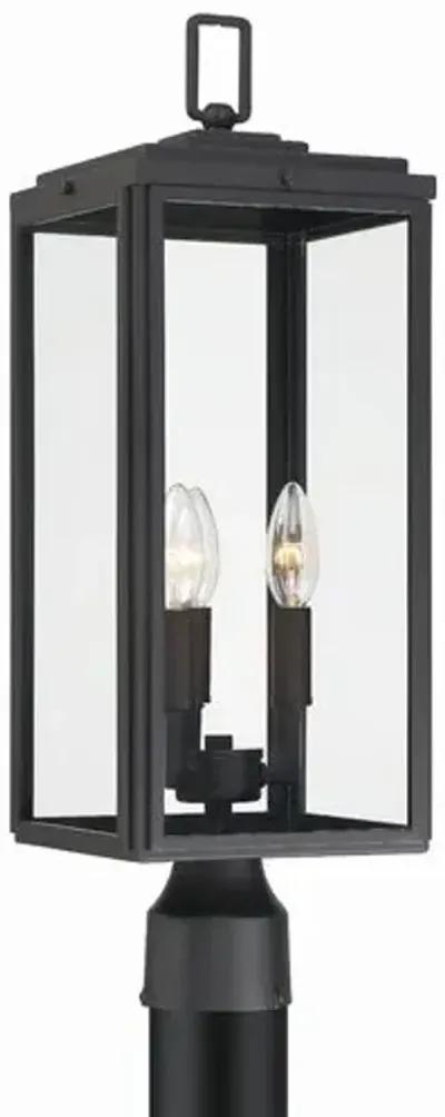 Byron 3-Light Outdoor Post Light - Matte Black - Crystorama