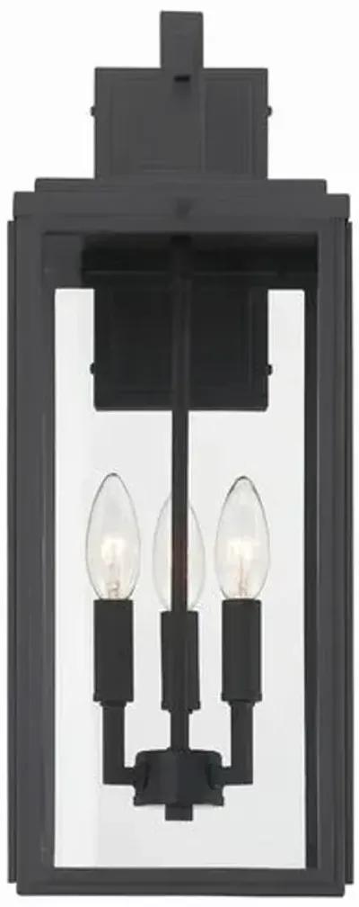 Byron 3 Light Outdoor Sconce - Matte Black - Crystorama