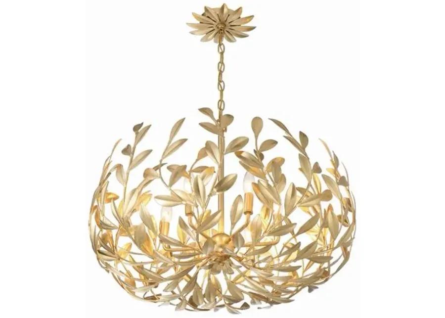 Broche 6 Light Chandelier - Crystorama - Gold