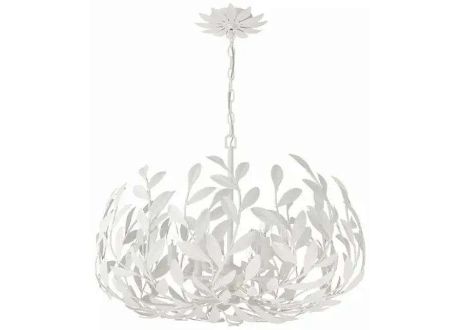 Broche 6 Light Chandelier - Crystorama - White