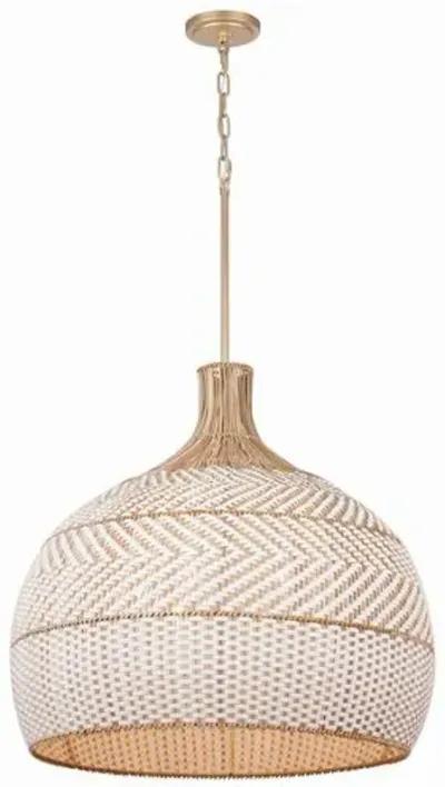 Zanzibar Rattan Chandelier - Natural/Soft Gold - Crystorama - Handcrafted