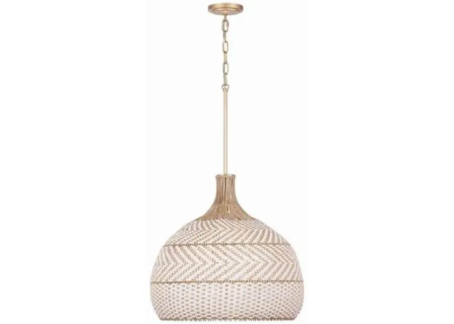 Zanzibar Rattan Chandelier - Natural/Soft Gold - Crystorama - Handcrafted