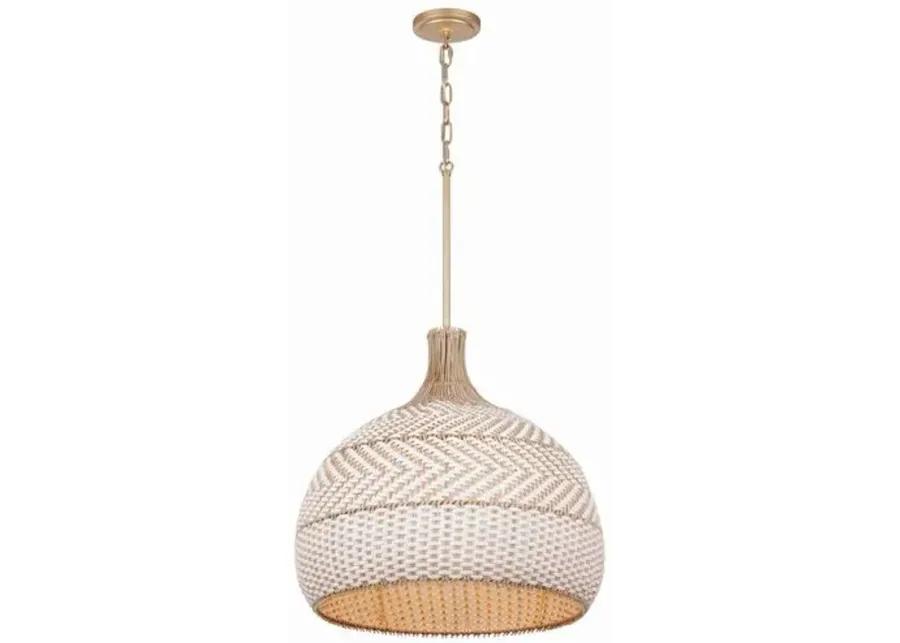 Zanzibar Rattan Chandelier - Natural/Soft Gold - Crystorama - Handcrafted