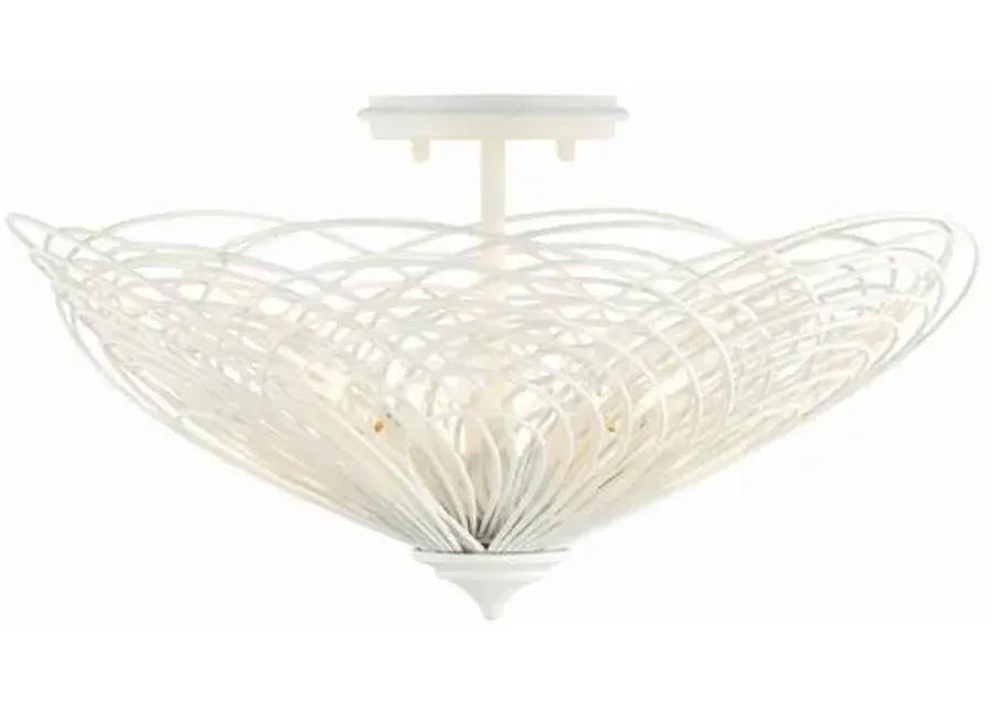 Doral 3 Light Semi Flush Mount - Crystorama - White