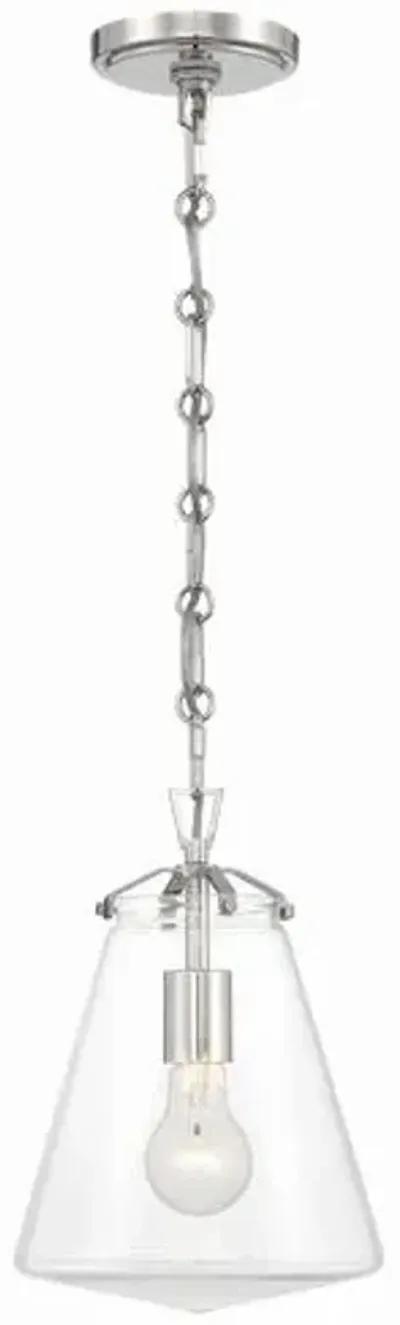 Voss 1 Light Mini Pendant - Crystorama - Silver