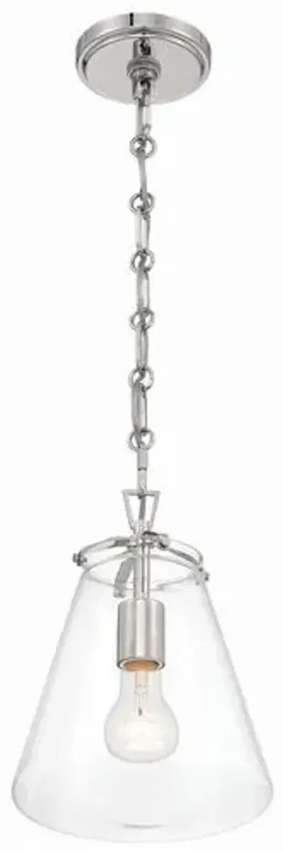 Voss 1 Light Mini Pendant - Crystorama - Silver