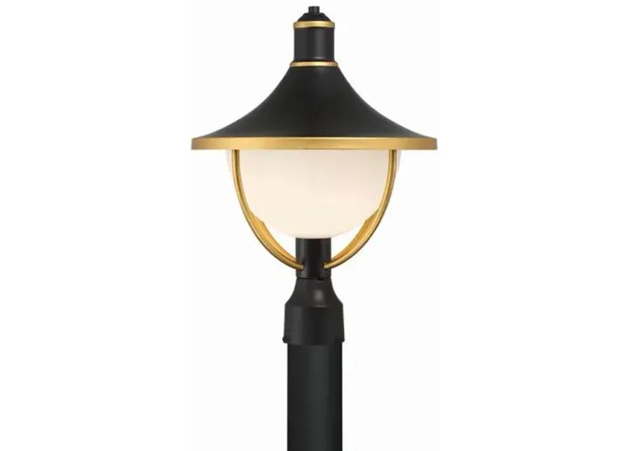 Atlas 1 Light Outdoor Post - Matte Black/Textured Gold - Crystorama