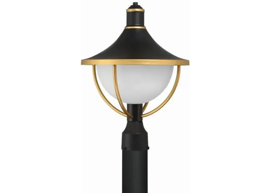 Atlas 1 Light Outdoor Post - Matte Black/Textured Gold - Crystorama