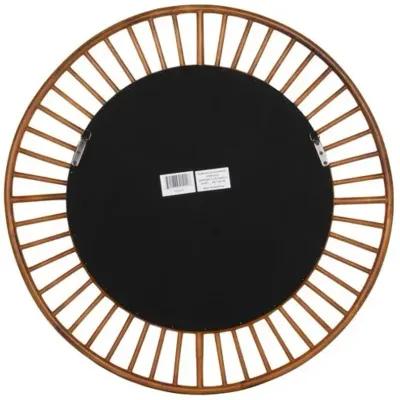 Riley Rattan Round Wall Mirror - Brown