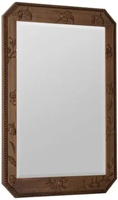 Leighton Carved Wood Wall Mirror - Walnut