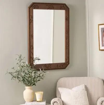 Leighton Carved Wood Wall Mirror - Walnut