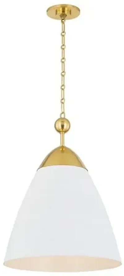 Bronson Pendant - Aged Brass/White Plaster