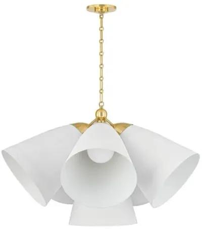 Bronson 6-Light Chandelier - Aged Brass/White