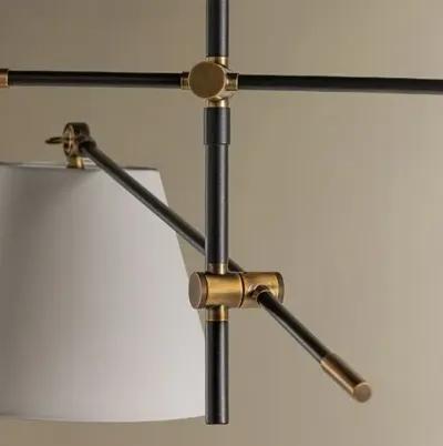 Navin 3-Light Adjustable Arm Chandelier - Brass/Linen - Gold