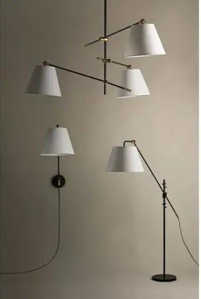 Navin Floor Lamp - Patina Brass/Textured Black