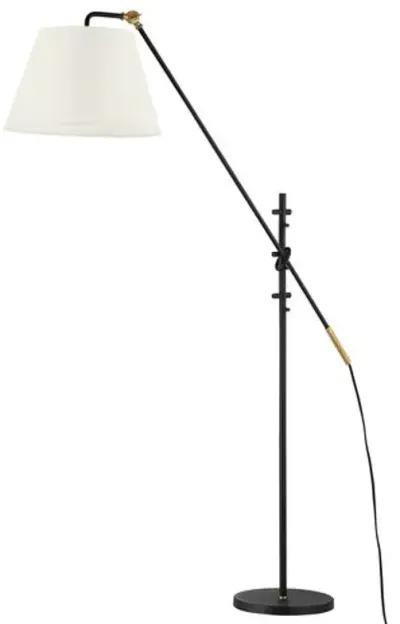 Navin Floor Lamp - Patina Brass/Textured Black