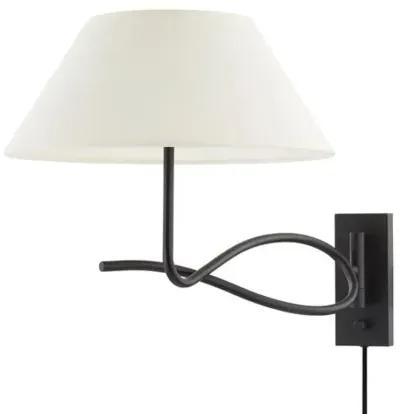 Alameda 15" Plug-in Wall Sconce - Forged Iron - Black