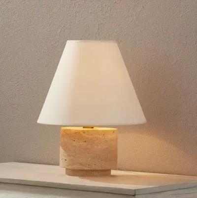 Bronte 14.5" Stone Table Lamp - Natural/Patina Brass - Gold