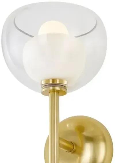 Cortney 17.25" Glass Wall Sconce - Aged Brass - Home Ec. for Mitzi - Gold