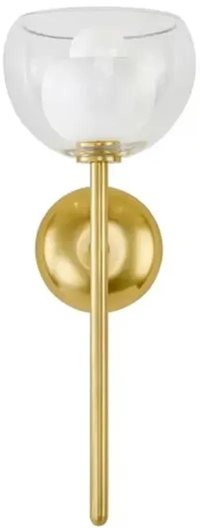 Cortney 17.25" Glass Wall Sconce - Aged Brass - Home Ec. for Mitzi - Gold