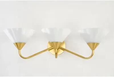 Kelsey 3-Light Glass Bathroom Vanity Wall Sconce - Home Ec. for Mitzi - Gold