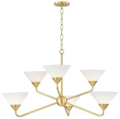 Kelsey 6-Light Glass Chandelier - Home Ec. for Mitzi - Gold