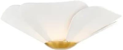 Madeline 7.75" Flush Mount - Aged Brass/White Linen - Home Ec. for Mitzi - Gold