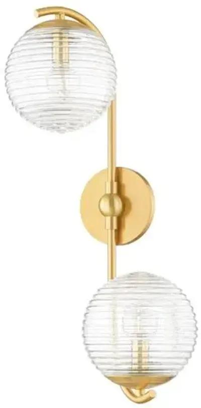 Sara 22.25" Wall Sconce - Aged Brass - Home Ec. for Mitzi - Gold