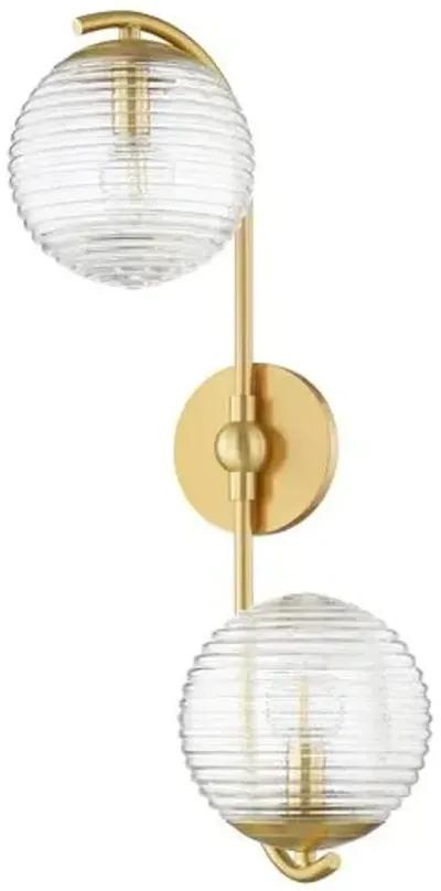 Sara 22.25" Wall Sconce - Aged Brass - Home Ec. for Mitzi - Gold