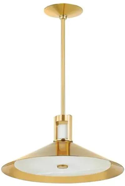 Evie 9.25" Alabaster Pendant - Gold