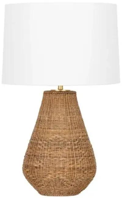 Liberty 29" Rattan Table Lamp - Vintage Gold Leaf