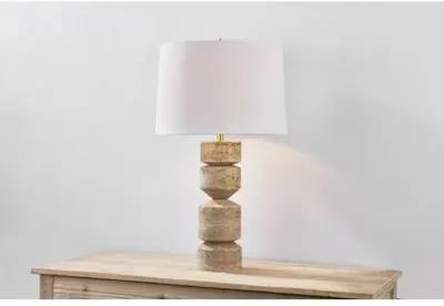 Lennox Stone Table Lamp - Aged Brass - Gold