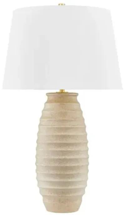 Aubriella Ceramic Table Lamp - Textured Fawn - Brown