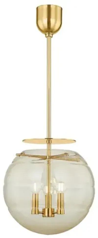 Romina Glass Globe Pendant - Champagne/Aged Brass - Gold