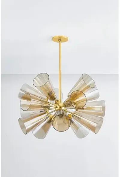 Reagan 24" Chandelier - Aged Brass - Gold