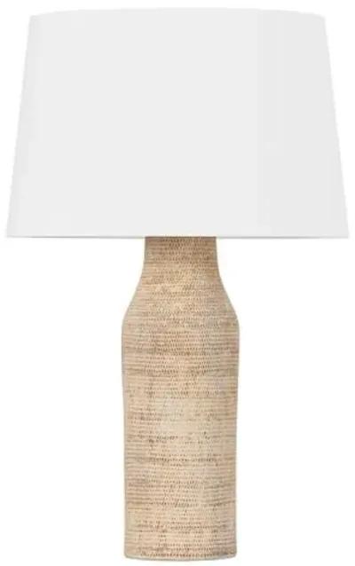 Finnegan Ceramic Table Lamp - Natural Basketweave - Beige